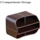 thumbnail image 3 of Portacontrol remoto de cuero, caja/organizador giratorio de 360º para TV, mesa de café: organiza controles, medios, calculadora, móvil y lápiz, 3 of 3