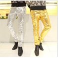 thumbnail image 2 of Pantalon en Cuir Slim Fit Brillant pour Homme, 2 of 2