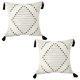 thumbnail image 1 of Fundas de almohada bohemias, 2 uds., fundas de almohada en blanco y negro y crema, fundas de almohada decorativas de granja de 18x18, 1 of 5