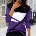 thumbnail image 2 of Womens Tops Women's Striped Printed V Neck Seven Quarter Sleeve T Shirt Top, 2 of 5