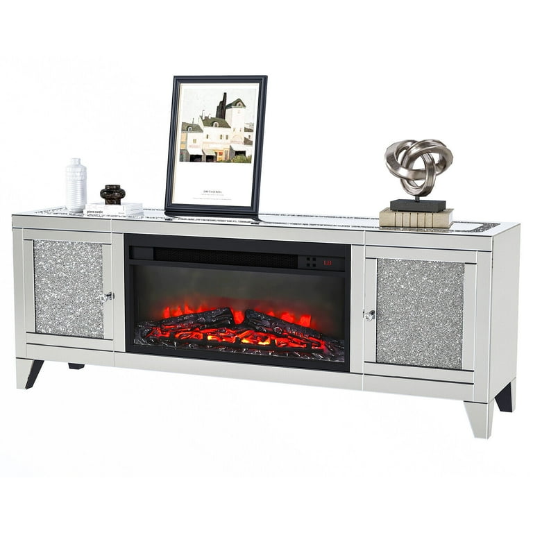 Crushed glass tv stand discount