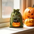 thumbnail image 7 of AZXY Halloween Drawstring Gift Bags Texture Pumpkin Print Candy Treat Pouches, Reusable Portable Multipurpose Goodie Sacks for Halloween Party Favors & Holiday Decor Storage, 7 of 7