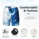 thumbnail image 3 of Balery Blue White Fluid Art Bañador para hombre, shorts de playa de secado rápido con entrepierna y forro de compresión-3X-Large, 3 of 6
