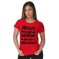 thumbnail image 4 of Jesus Is My Savior Not My Religion Womens Fitted Plus Size Graphic Tee Brisco Brands 2X, 4 of 5