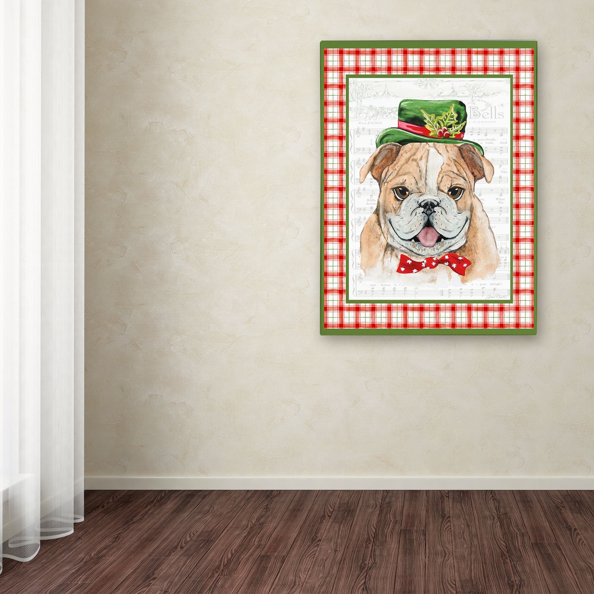 Trademark Fine Art 'Christmas Song Dogs 3' Canvas Art by Jean Plout