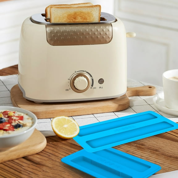 Toaster Cover Universal Silicone | Antidusting Insect-Proof Protective Sleeve for Bread Toaster | Dirt-Resistant Kitchen Appliance Shield | Blue | Fits 6.2x4.1in & 10.8x4.1in Sizes