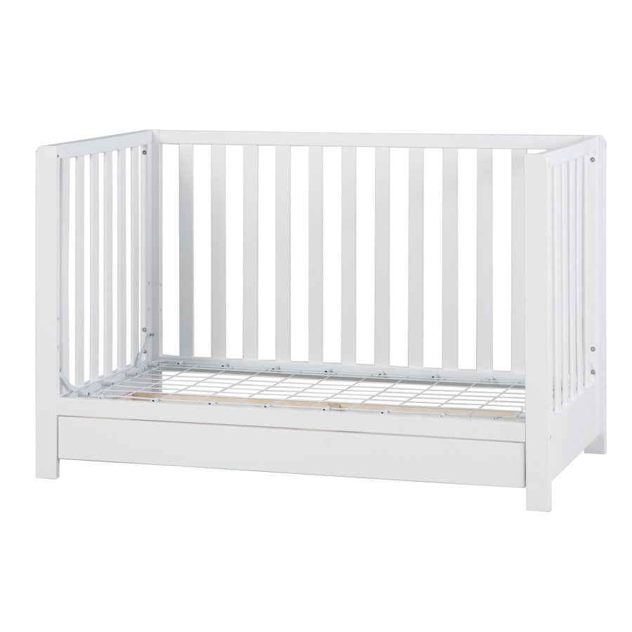 AFG Baby Furniture Emma 4-in-1 Convertible Crib with Toddler Guardrail and Drawer, White
