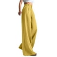 thumbnail image 3 of BLOCLOALO Baggy Pants Flowy Pants Work Pants Women High Waisted Wide Leg Trousers Work Outfits Loose Pants Lounge Pants Comfortable Pants Yellow L, 3 of 6