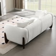 thumbnail image 6 of Morden Fort 87" W Cloud White Sofa Boucle Sherpa Couch, Upholstered Comfy Couch with Crescent Wood Legs and 3 Matching Pillows, 6 of 7