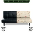 thumbnail image 5 of SCRAWLGOD Coffee Bow Candy Print Beige Stretch Futon Slipcover Armless Sofa Cover Futon Mattress Covers Without Armrests Soft Sofa Bed Protector Covers with Elastic Bottom, 5 of 7