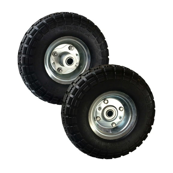Ergode 10" Solid Rubber No Flat Tires, Black - Set of 2