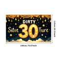 thumbnail image 5 of Golden Theme Dirty 30 Birthday Banner Anniversary Backdrop Party Decor Celebration for Adults Birthday Celebration Event, 5 of 9