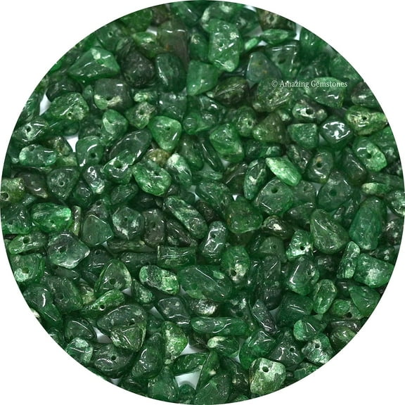 Green Aventurine Crystal Chips - Healing Crystals Tumbled Chips Gemstone Beads (1000  Carat, Drilled)