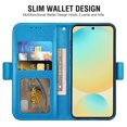 thumbnail image 5 of Asuwish Compatible with Samsung Galaxy S24 FE 5G Wallet Phone Case and Tempered Glass Screen Protector Flip Credit Card Holder Stand Mandala Flower Cell Cover for S 24 EF S24FE 24S Women Men Blue, 5 of 8