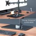 thumbnail image 3 of Vivo Soporte Para Monitor Doble Ultraancho Independiente Con Elegante Base De Vidrio Y Brazos Ajustables 2 Pantallas De Hasta 38 Pulgadas Y 22 Libras Cada Una Negro Stand-V038Fg, 3 of 5