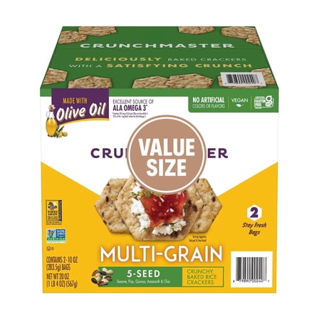 Crunchmaster 5 Seed Multi-Grain Cracker, 10 oz., 2 pk.