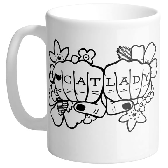 Cat Lady Tat Coffee Mug 11oz White