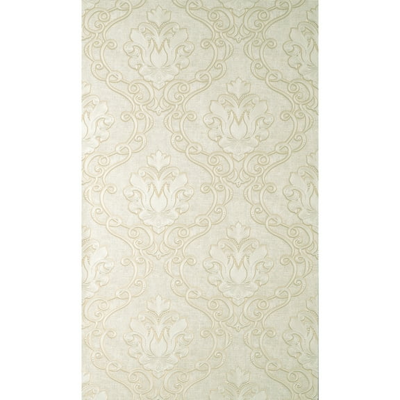 Fine Decor Florentine Neutral Damask Wallpaper, 20.9-in by 33-ft