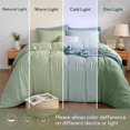 thumbnail image 4 of Muslin Duvet Cover Queen - 100% Washed Cotton Linen Like Gauze Comforter Cover 3 Pieces Breathable & Lightweight for All Season, 4 of 14