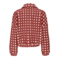 thumbnail image 6 of Ashirexll Winter Coats for Women, Womens Fleece Coats, Fashionable Red Checkered Jacket for Casual Wear and Outdoor Use, 6 of 7