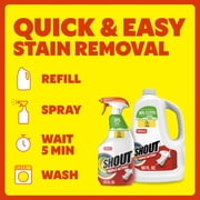 Shout Active Enzyme Laundry Stain Remover Refill, Triple-Acting Formula Clings, Penetrates, and Lifts 100+ Types of Everyday Stains – 60 fl oz