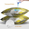 thumbnail image 4 of Yellow Grey Throw Pillow Covers 16x16 Inch Set of 2, Abstract Art Oil Painting Modern Geometric Waterproof Outdoor Pillow Covers, Decorative Cushion Pillowcases for Couch, Sofa, Bed, Garden, Patio, 4 of 9