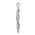 thumbnail image 2 of 14K White Gold Charm Pendant Diamond Round 1 4Ct. Black & Twisted, 2 of 3