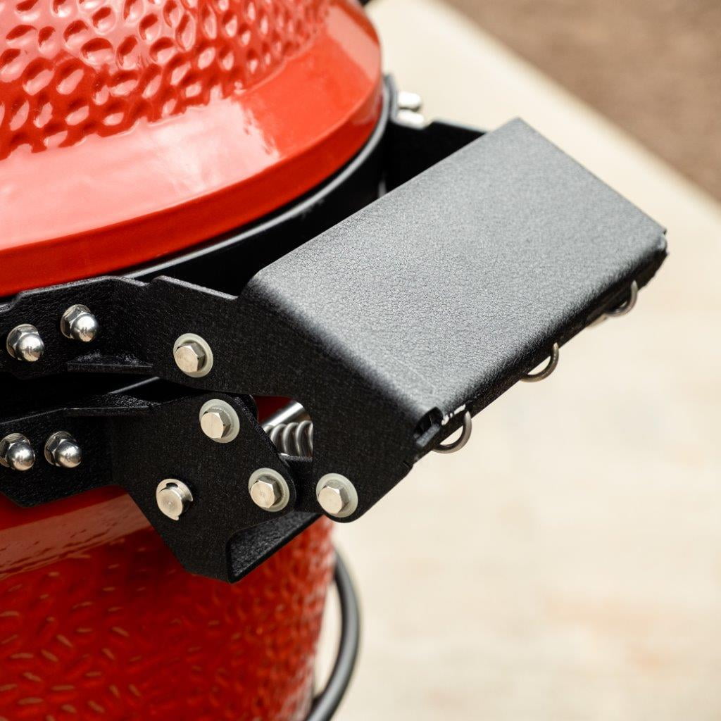 Kamado Joe Big Joe I 24 in. Charcoal Grill in Red with Cart, Side Shelves, and Ash Tool