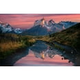 thumbnail image 2 of Jin, Jie 14x11 Black Ornate Wood Framed with Double Matting Museum Art Print Titled - Cuernos Del Paine Sunrise, 2 of 4