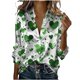 thumbnail image 3 of TaTaai Ladies Button Down Collar Blouse Long Sleeve St Patricks Festival Print Casual Loose Fit Top Spring Daily Wear Gift, 3 of 5