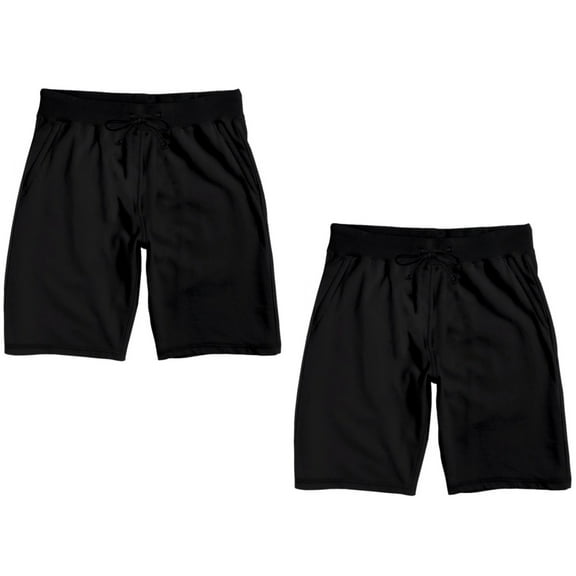 Adult Black 2-Pack Lounge Shorts-Medium