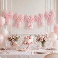 thumbnail image 4 of 5-Piece 13x11 Inch Large Pink Bows for Christmas Tree Topper, Oversized Flock Hanging Bow Ornaments for Wedding Birthday Holiday Party Decor, 4 of 7