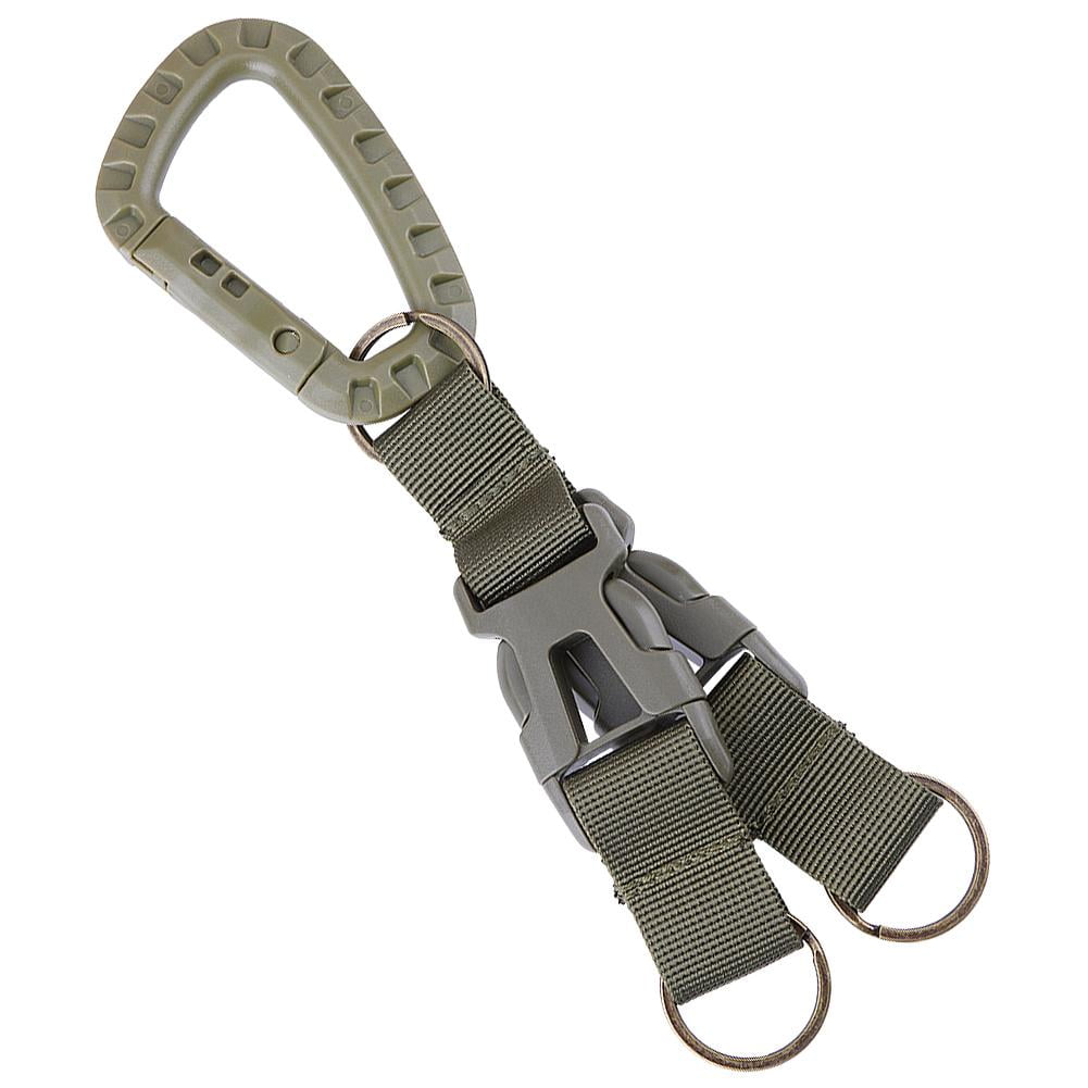 Outdoor MOLLE Nylon Webbing Quick Release Carabiner Clip with Double D Ring 