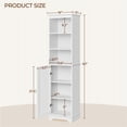 thumbnail image 4 of Yaheetech Tall Bathroom Floor Cabinet with Single Door and Shelves, White, 4 of 7