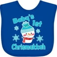 thumbnail image 3 of Inktastic Baby's 1st Chrismukkah with Cute Snowman and Snowflakes Boys or Girls Baby Bib, 3 of 4