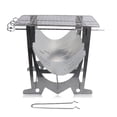 thumbnail image 2 of Barbacoa Parrilla Acero Inoxidable Plegable Grilling Net Firewood Estufa con bandeja de ceniza Barbacoa al aire libre Regalos de cocina para picnic Inevent OD019667-00B, 2 of 7