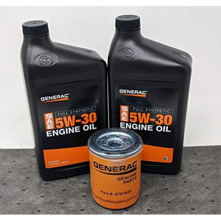 Generac 5W-30 Full Synthetic Oil Change Kit, 2 Quarts, with Oil Filter