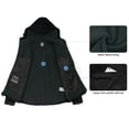 thumbnail image 3 of Little Donkey Andy Men's Snow Ski Jacket with Detachable Sleeves and Hood, Windproof Mountain Rain Jacket Black Size S, 3 of 7