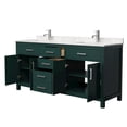 thumbnail image 3 of Wyndham Collection Beckett 72" Wood Double Bathroom Vanity in Green/Nickel, 3 of 6