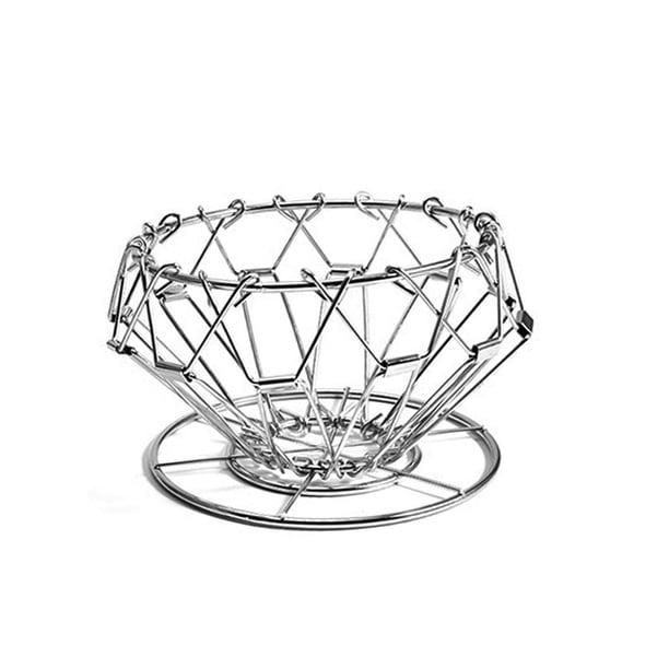 Soporte de goteo de café plegable de acero inoxidable Portátil vertido sobre filtro dispensador cono reutilizable soporte para casa de plata seitruly HA009959-01B