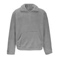 thumbnail image 4 of Mens 1/4 Zip Oversized Sweatshirts Long Sleeve Fuzzy Fleece Pullover Tops Fall Winter Sherpa Sweatshirt Y2k Outfits, 4 of 5