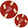 thumbnail image 7 of SKYSONIC Xmas Santa Claus Pot Holders Trivets, 2 Pcs Heat Resistant Trivets,Christmas Red Cotton Thread Weave Mats for Hot Pads Pans Pot Bowl Teapot for Kitchen Decor, 7 of 7
