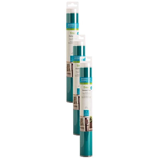 Vinilo Permanente Premium Cricut Aqua Paquete de 3 Rollos de 1,2 m