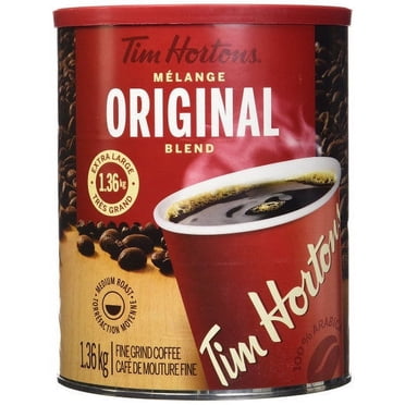 Tim Hortons 100% Arabica Medium Roast Ground Coffee, 48 oz (3 lb Can) – Imported from Canada