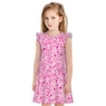 thumbnail image 1 of Vsdgher Awareness Cancer du Sein2 pour Filles Chemises de Nuit Manches Courtes à Volants Robe de Nuit Pyjama pour Fête Pyjama-Moyen, 1 of 6