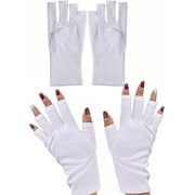 2 Pair UV Shield Gloves for UV Light Lamp Nail Dryer Anti UV Glove for Gel Manicures for LED/UV,Women Sunscreen Gloves for UV Protection