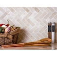 thumbnail image 2 of 5 pack Beige 12-in x 13-in Polished Natural Stone Marble Herringbone Patterned Floor and Wall Tile (5.29 sq ft/case), 2 of 5