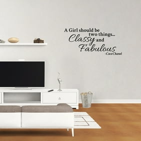Wall Decal Quote Classy And Fabulous Coco Chanel Wall Lettering Quote Sticker Dp103 Walmart Com Walmart Com