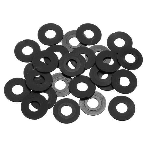 25Pcs M8 Nylon Flat Washers Plastic Washer 8mm ID 20mm OD 1mm Thick, Black