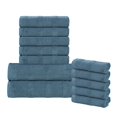 thumbnail image 2 of Superior Roma Cotton 12 Piece Assorted Towel Set, Denim Blue, 2 of 10